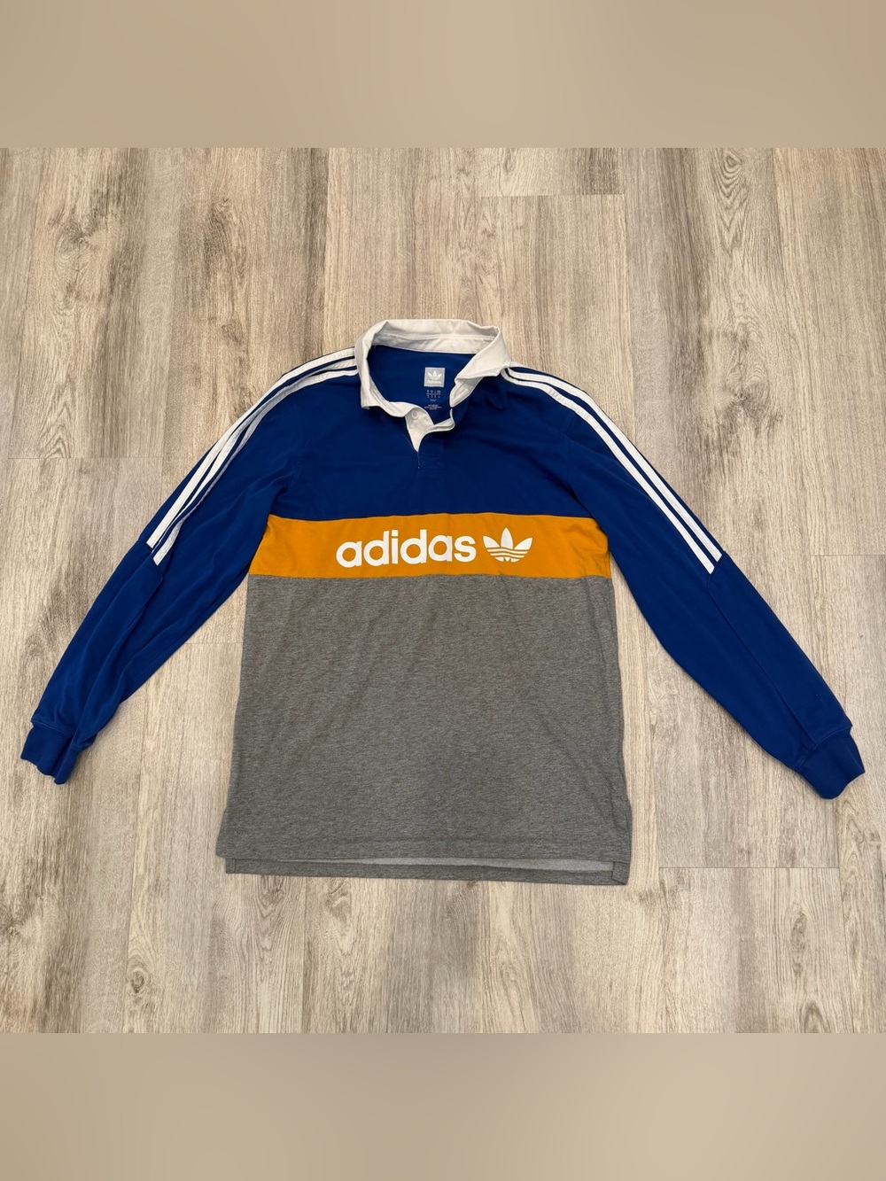 Adidas Originals Trefoil Rugby Polo Long Sleeve Shirt Size Medium